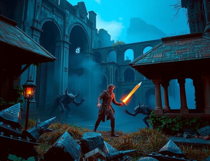 Screenshot aus dunklem Fantasy-Spiel von Playwatar